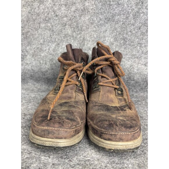 Chaco Boots Mens Size 9.5 Brown Leather Chukka Hiking Lace Up Ankle Casual Trail - Picture 2 of 10
